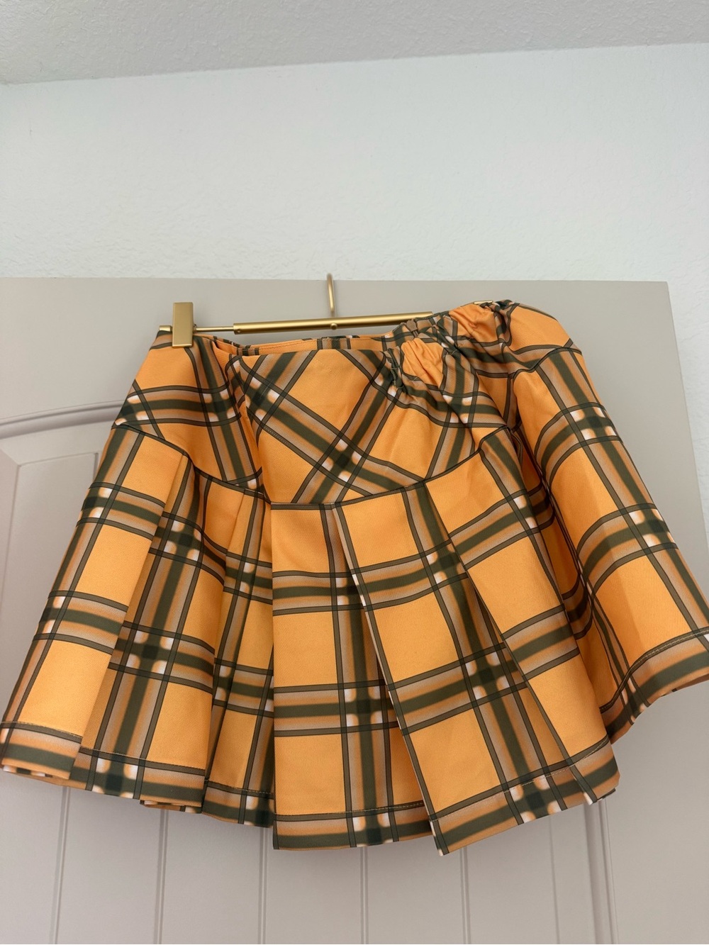 Pleated Yellow Plaid Mini Skirt - Women - Picture 1 of 5